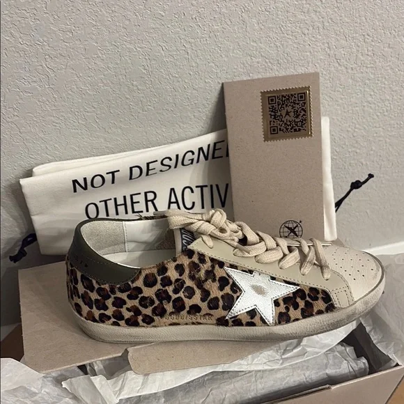 Leopard Print Sneakers with Star Accent - Picture 1 of 1